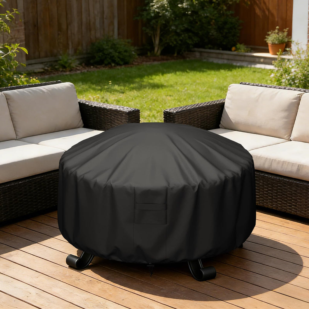 Fire Pit Cover Round 36" Dia x 24" H, Heavy Duty 600D Waterproof
