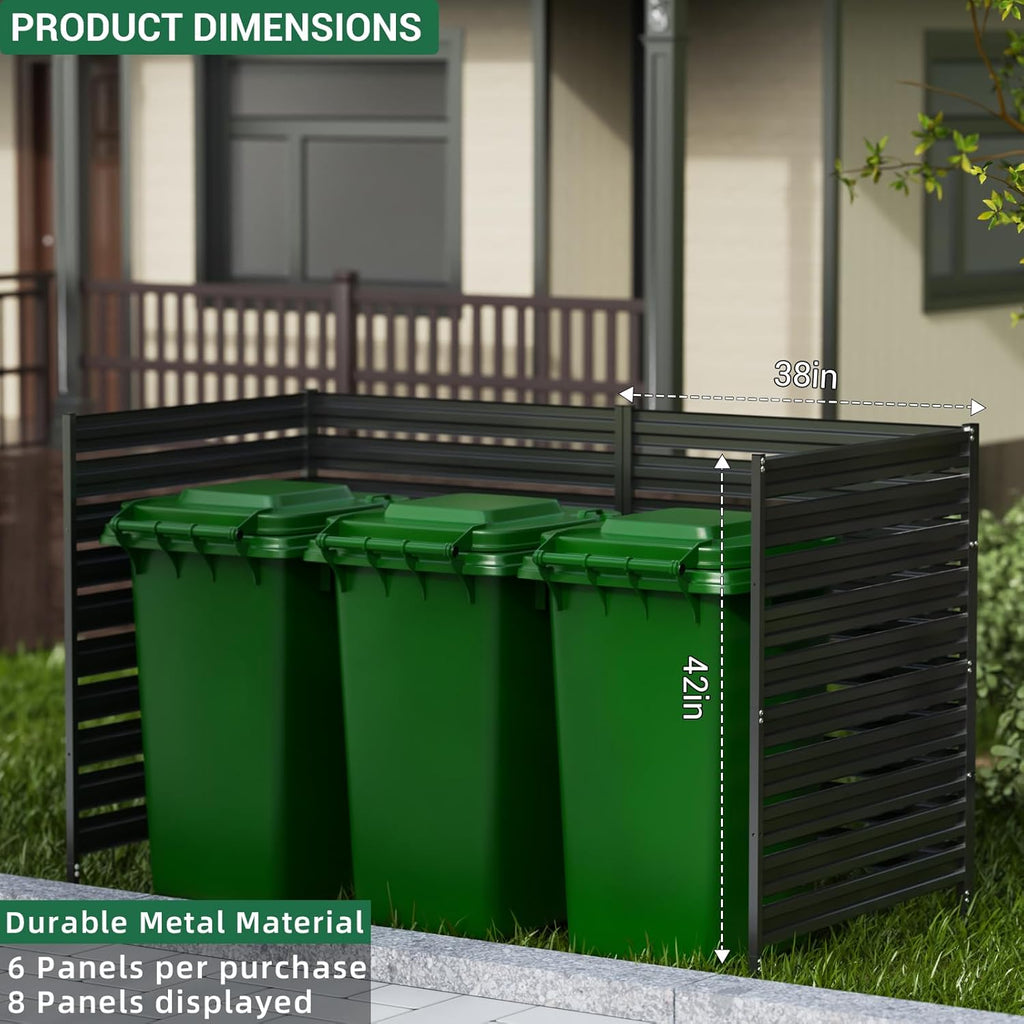 42" H x 38" W (3 Panels) Air Conditioner Fence, Metal Privacy Fence Panels for Outside, AC Unit Fencing, Trash Can