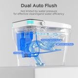 Smart Tankless One-Piece Toilet with Built-In Bidet, Dual Auto Flush, Foam System, Foot Sensor, Heated Seat, Warm Water, Air Dryer, LED Display