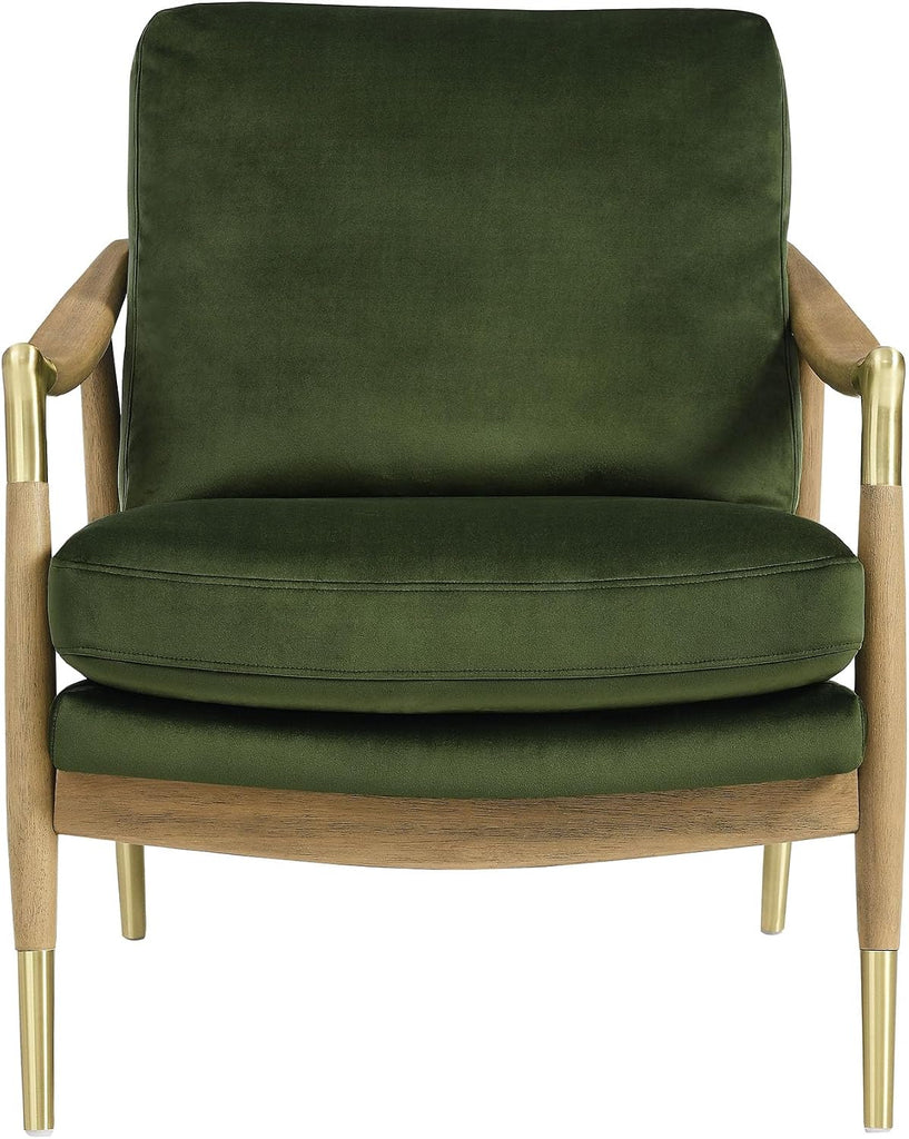 Langford Stain-Resistant Performance Velvet Armchair - Mid Century Modern Velvet Chair with Wood Frame - Upholstered