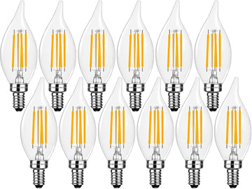 E12 Candelabra LED Light Bulbs Dimmable 60 Watt Equivalent, CA11 6W 2700K Soft Warm White Chandelier Candle Bulb
