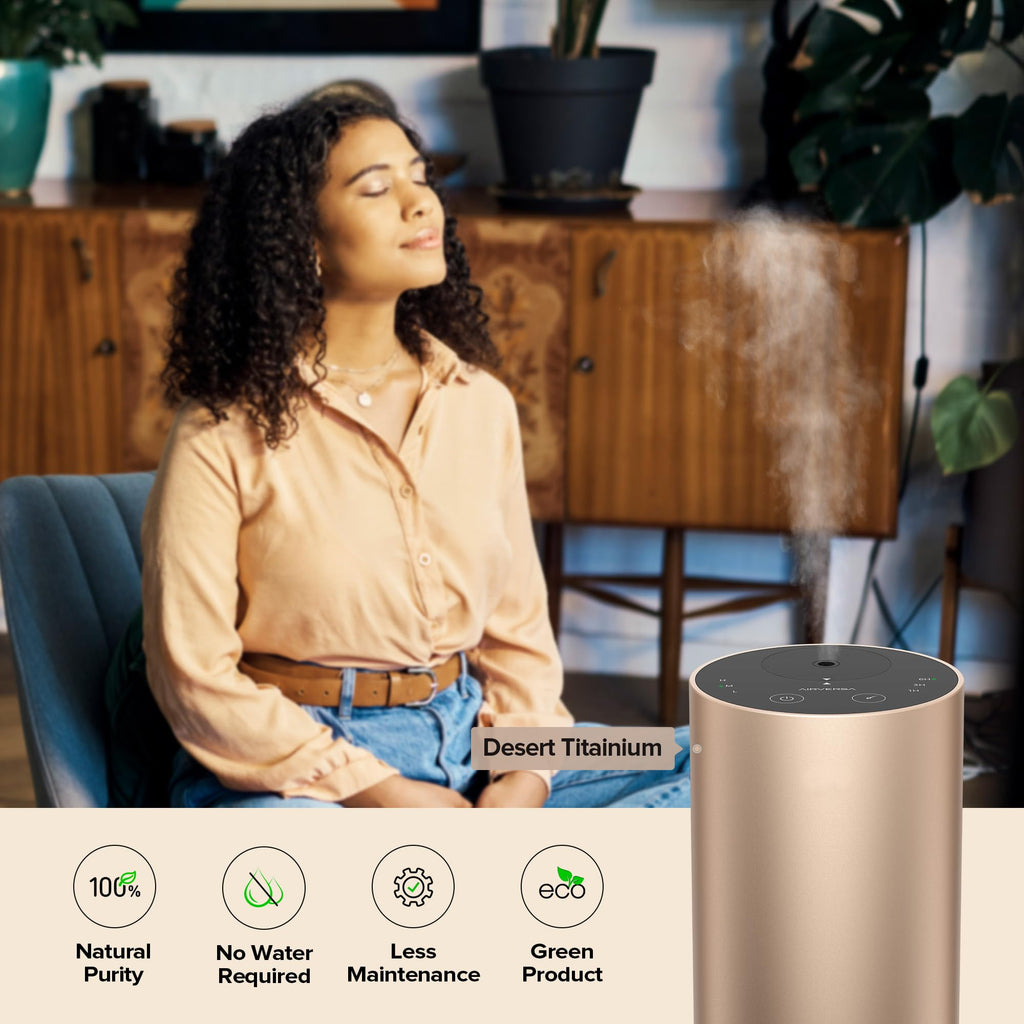 ADX Waterless Essential Oil Diffuser Starter Kit, Titanium