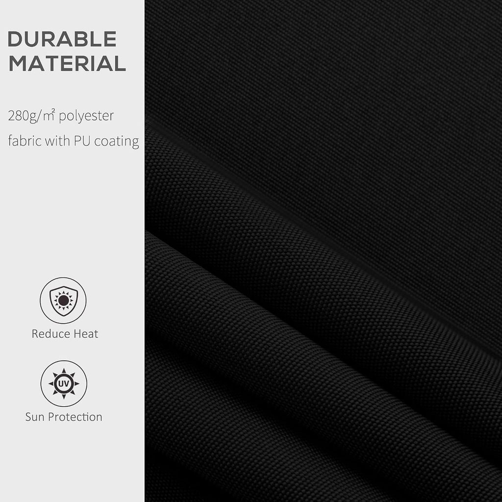 8' x 7' Patio Retractable Awning, Manual Exterior Sun Shade Deck Window Cover, Black