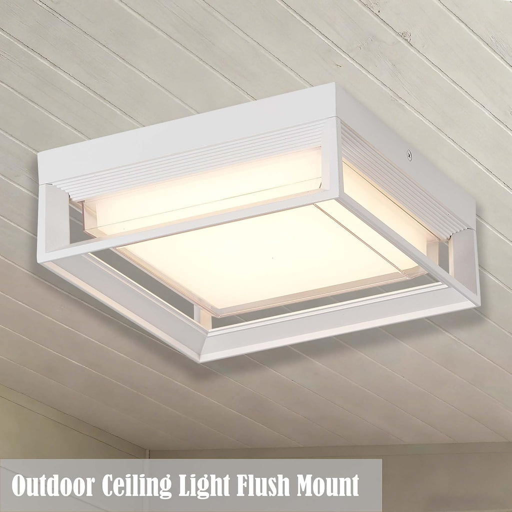 Modern White LED Flush Mount Ceiling Light Outdoor