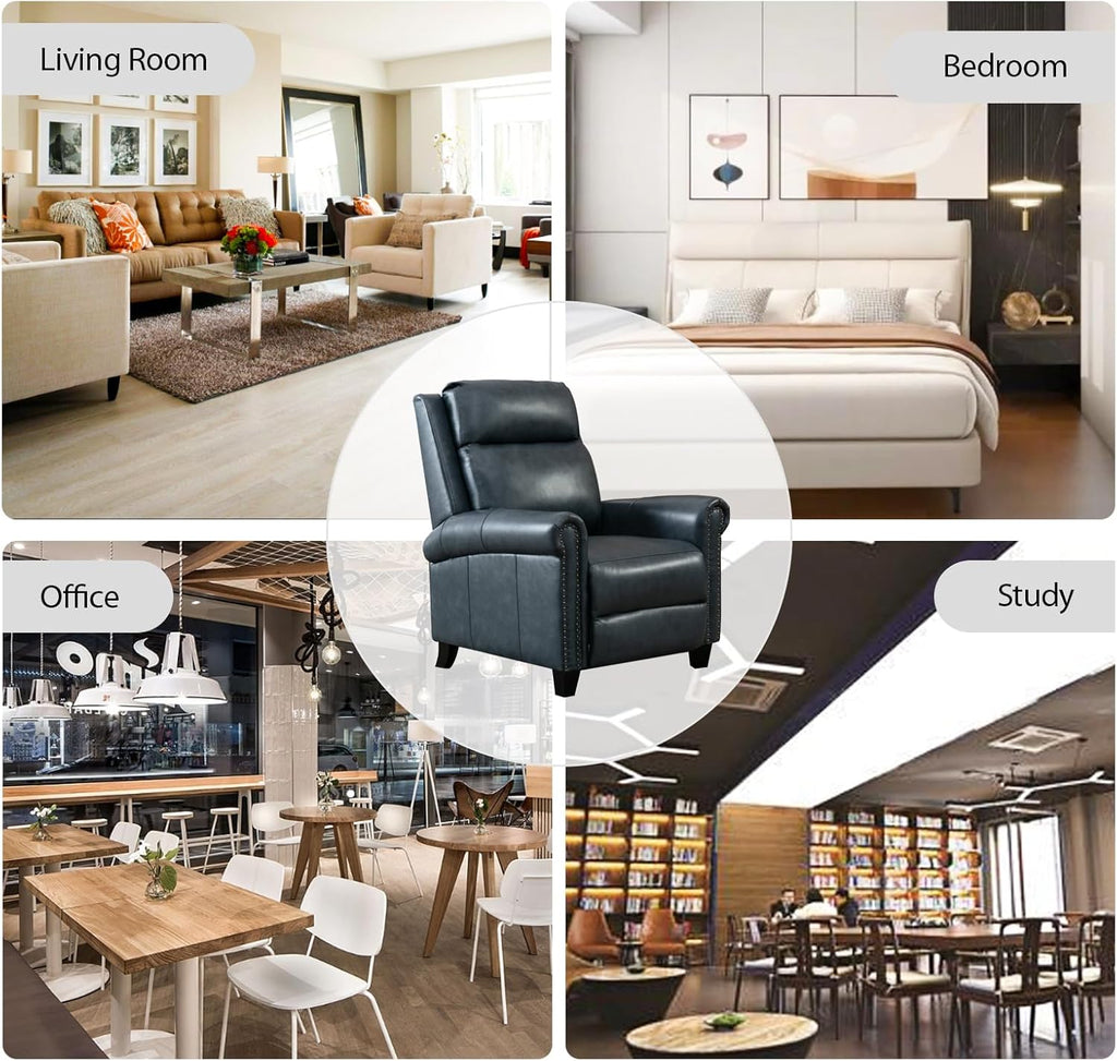 Leather Recliner Chair, Classic and Traditional Push Back Recliner Chair with Comfortable Arms and Back Bedroom