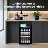 Beverage Refrigerator Cooler -120 Can Mini Fridge Glass Door for Soda Beer or Wi