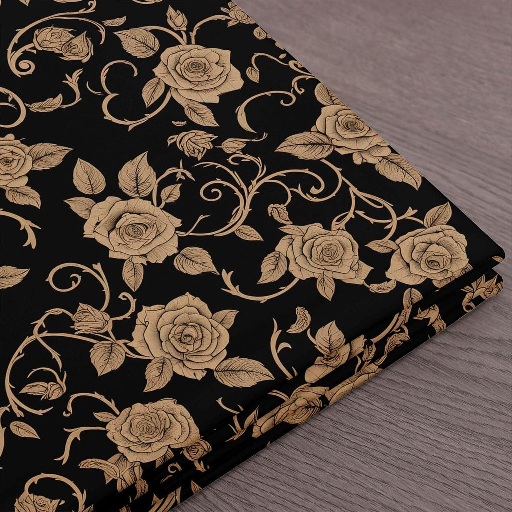 Flower Polyester Fabric 1 Yard Soft Vintage Botanical