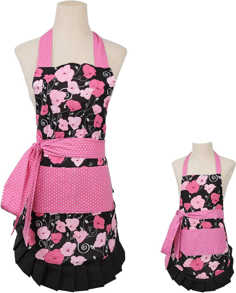 Kitchen Aprons for Women,Heavy Duty Aprons for Cooking, Baking, BBQ and Gardening