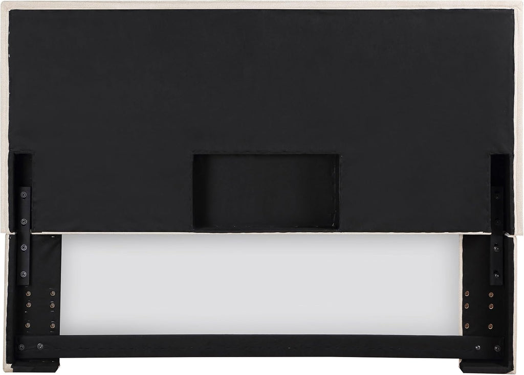 Home Furnishings - Izzy - Wood - Upholstered Panel Headboard with Flange Details, Foam Padding and Contemporary Style
