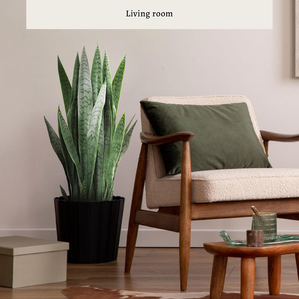 3FT Artificial Snake Plant, Fake Sansevieria Indoor Outdoor, 28 Thick PE Leaves Lifelike Faux Silk Plants, Home Decor