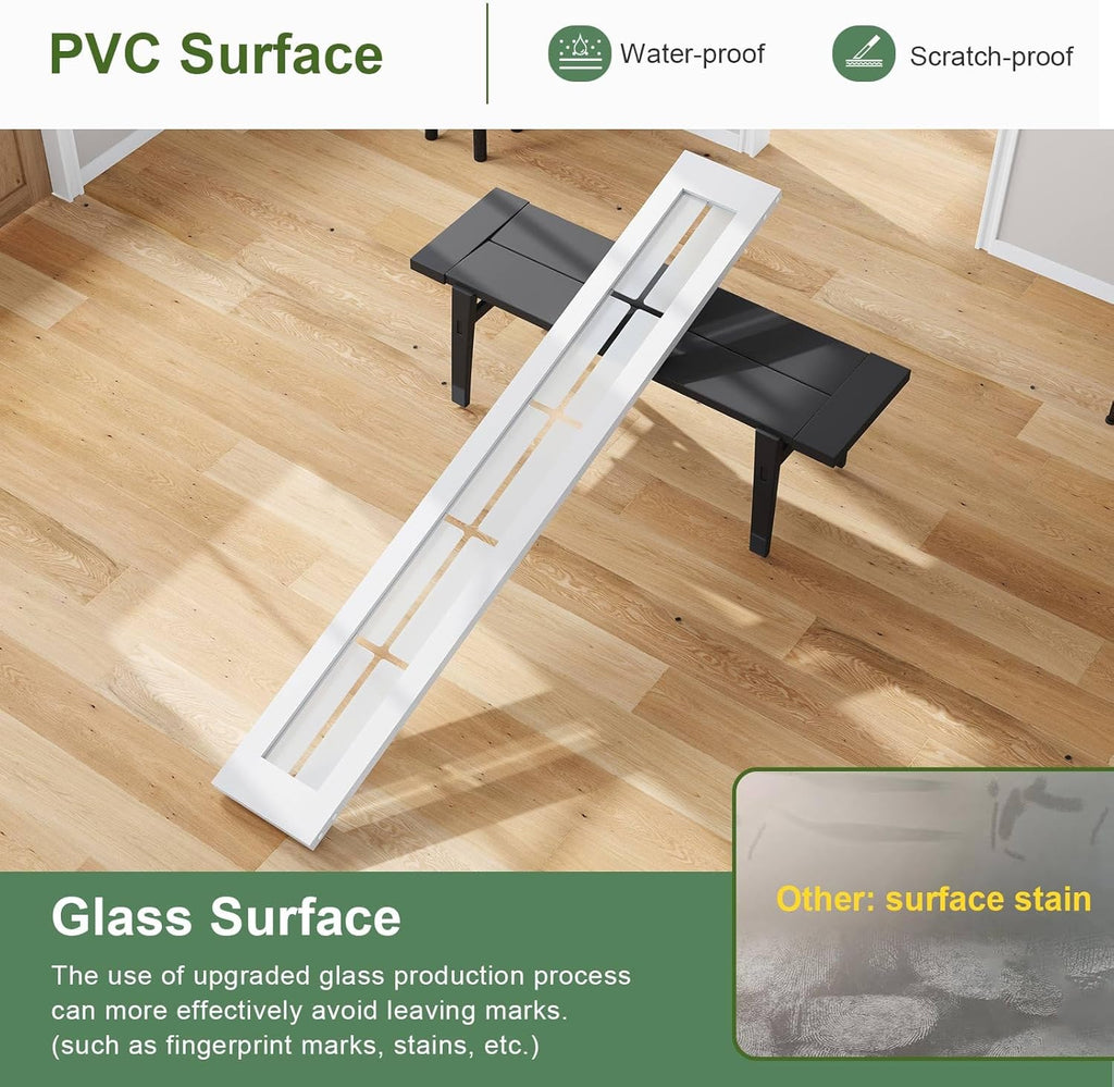 Bifold Barn Door 24x84 Inch (Double 12x84), Preassembled White Frosted Glass Cross Transparent Bifol
