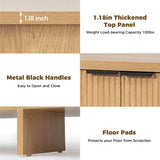 55'' Sideboard Buffet Cabinet with Storage Fluted Sideboard Buffet with Adjustable Shelves Coffee Bar Console Table