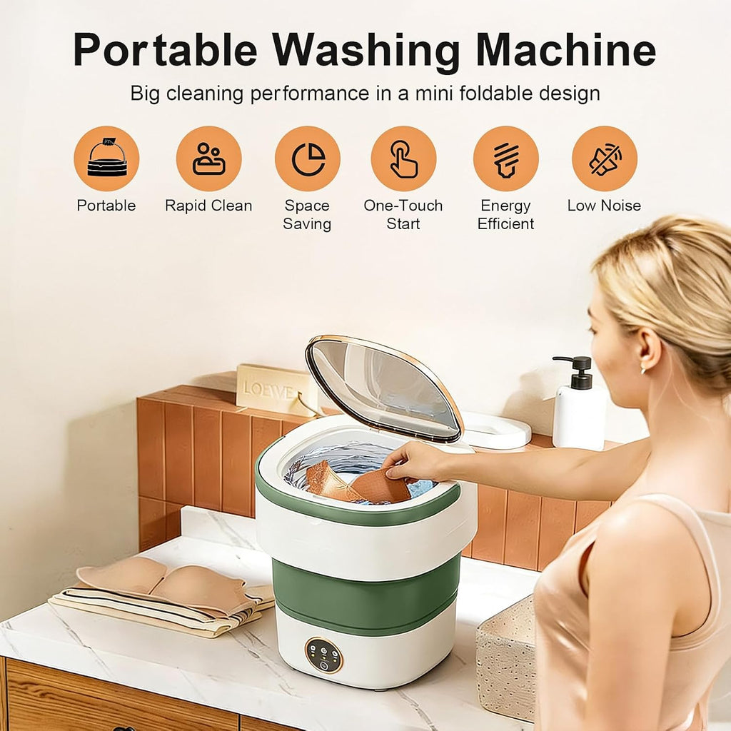 Portable Washing Machine - 20L Mini Foldable Washer with Spin Basket, 3 Cleaning Modes & Deep Cleaning for Small