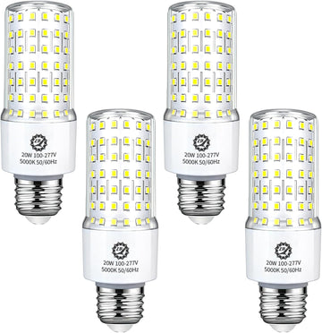ZP 20W LED Light Bulb 4 Pack Corn Bulb 5000K Daylight Bulb E26/E27 Base