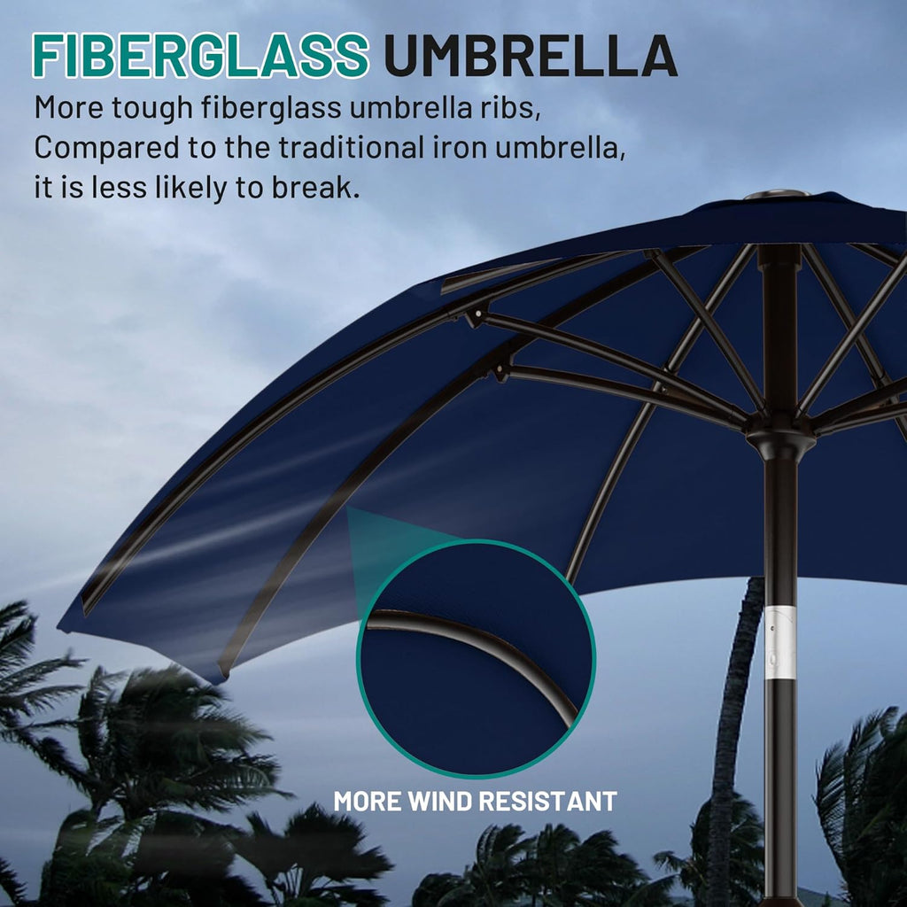 10 FT Outdoor Patio Umbrella, Patio Table Umbrella with Push Button Tilt and Crank