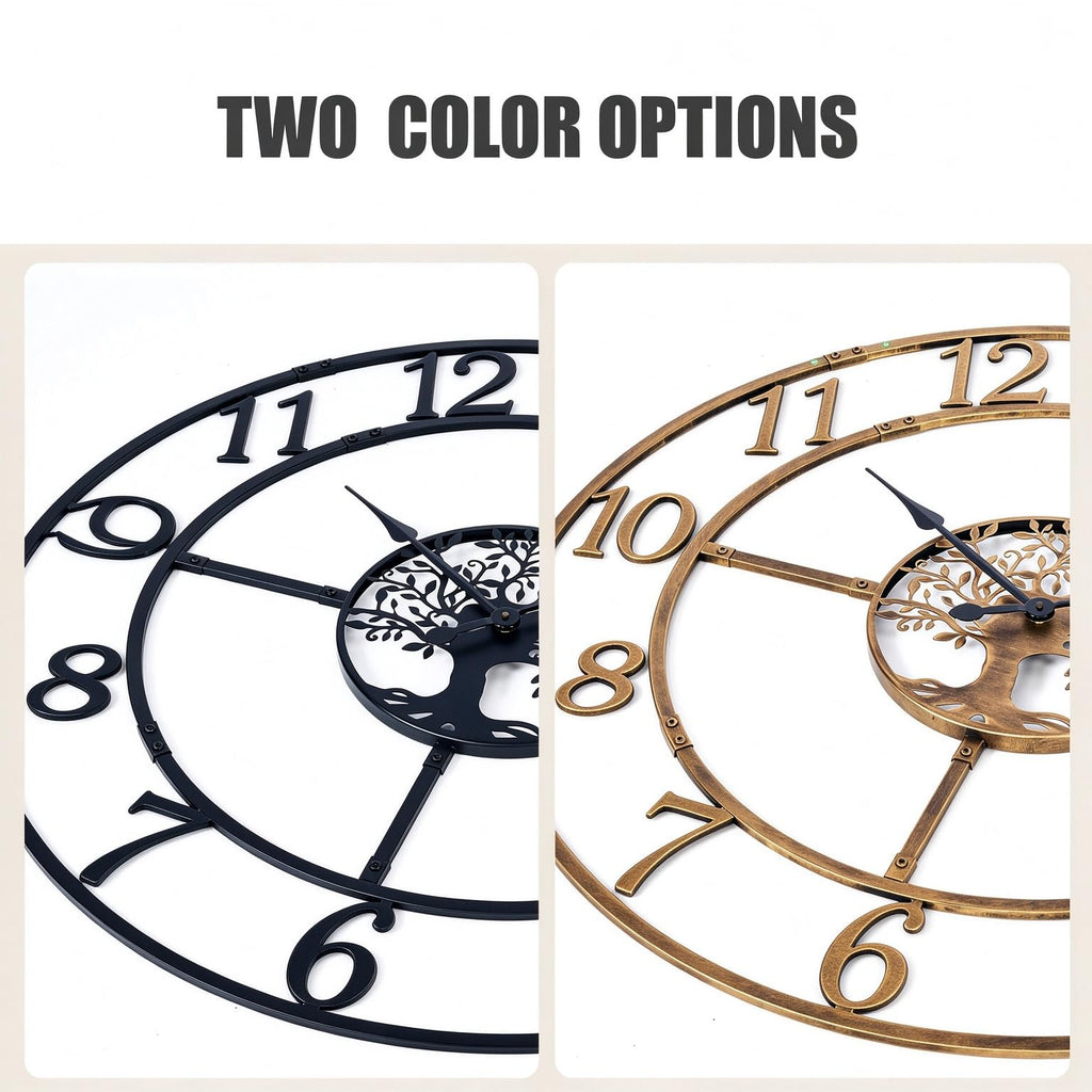 40 Inch Large Silent Wall Clock, Easy Assembly Arabic Numeral Black