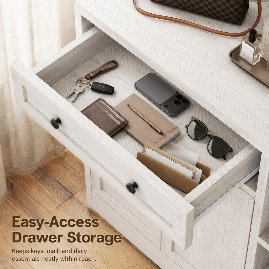 5-in-1 Hall Tree with Bench and Shoe Storage, 51" W Entryway Organizer Coat Rack with 9 Hooks, 2 Storage Cabinets