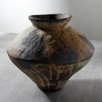 Rusty Ceramic Vase, Wabi Sabi Decorative Pottery Flower Vase