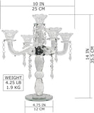 Crystal Candle Holder 5-Arm Taper Candlestick Crystal Candelabra - Centerpieceval