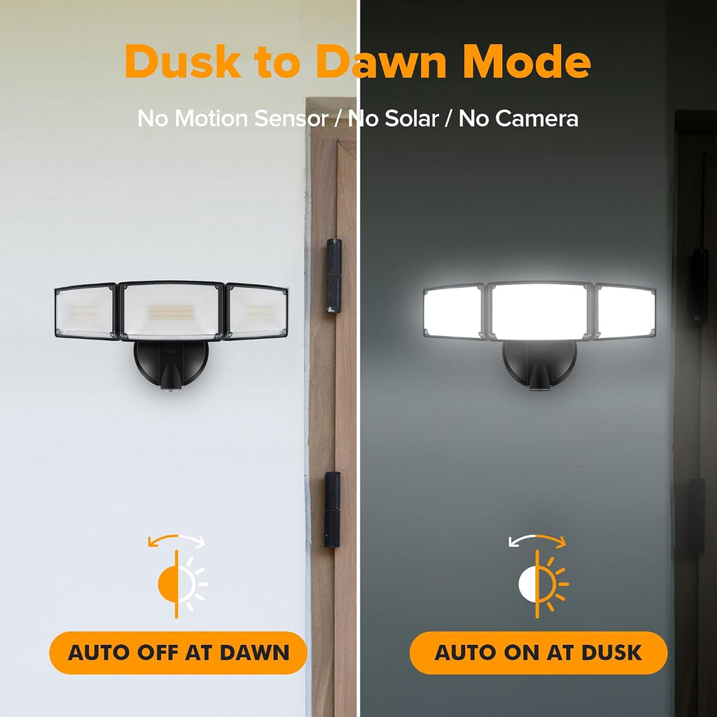 75W 8000LM Dusk to Dawn Outdoor Lighting, LED Flood Light Outdoor with Photocell, 5000K Daylight, IP65 Waterproof