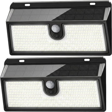 Solar Flood Lights Outdoor Motion Sensor, 452 LED Solar Security Lights with 26FT PIR Sensor, 270° Wide Angle, 30%
