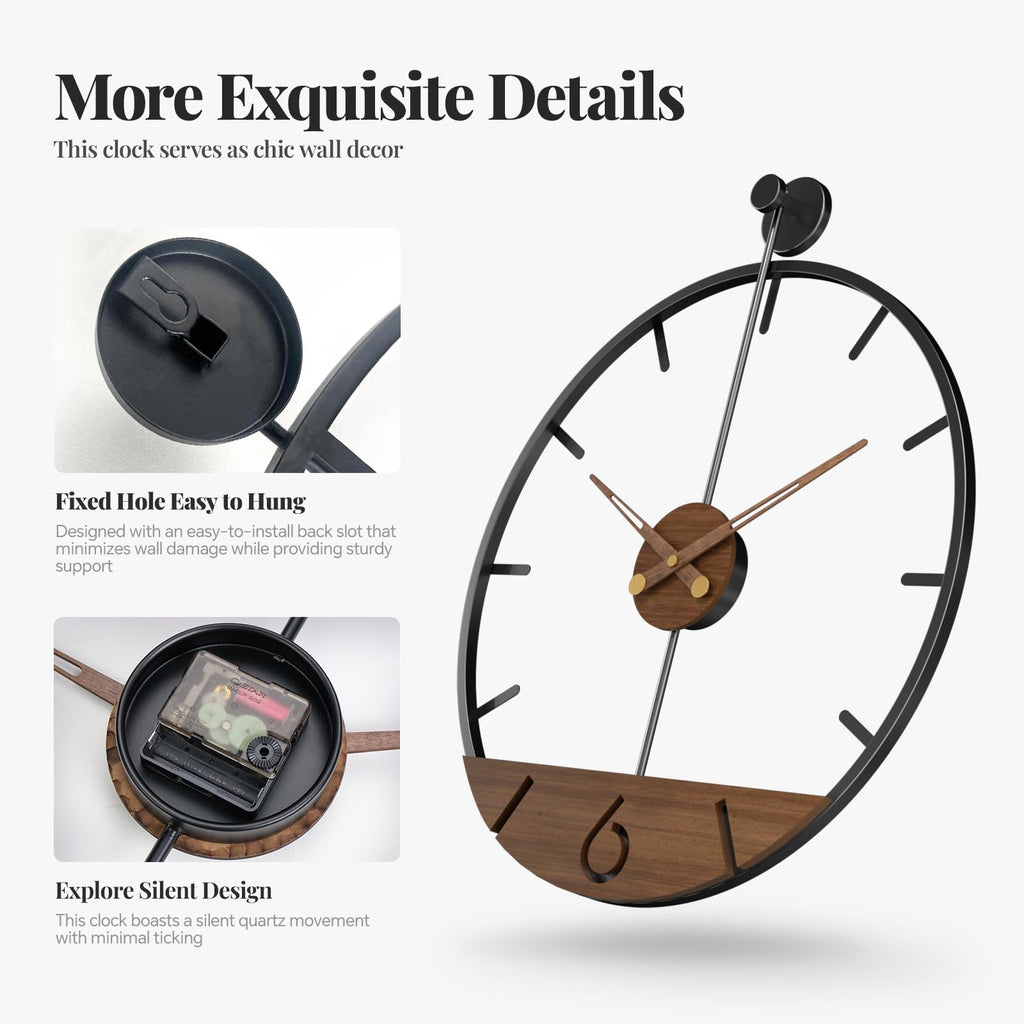 Large Wall Clock 30 Inch Modern Farmhouse Wall Clock