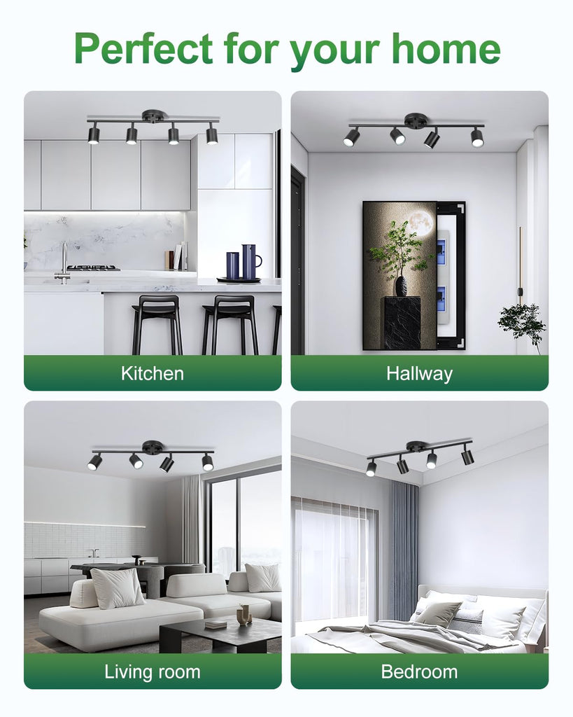 4 Ways Black Track Lighting Fixtures Ceiling Gu10 Bulb Not Included