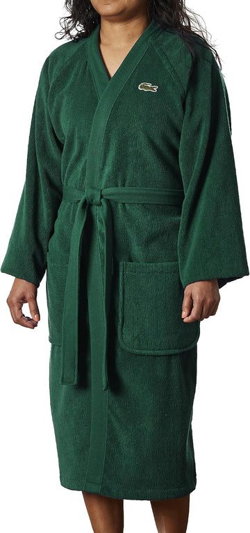Classic Pique Bath Robe, 100% Soft Cotton Terry, Unisex Adult Bathrobe, Absorbent & Quick Drying, One Size Fits Most
