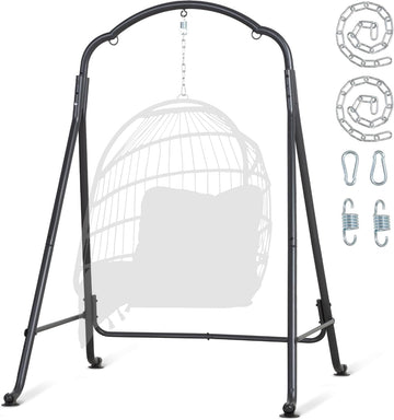 Hammock Chair Stand, Heavy-Duty Steel Swing Stand, 400lbs Capacity, Multi-Use Hanging Chair Stand for Outdoor Indoor