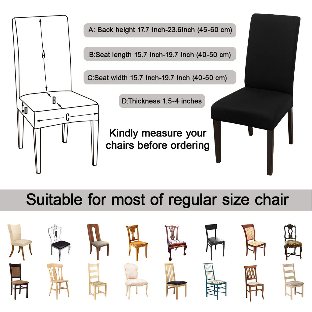 Dining Chair Covers Set of 6, High Stretch Removable Washable Dining Room Chair Covers, Kitchen Chair Cover Party Hotel