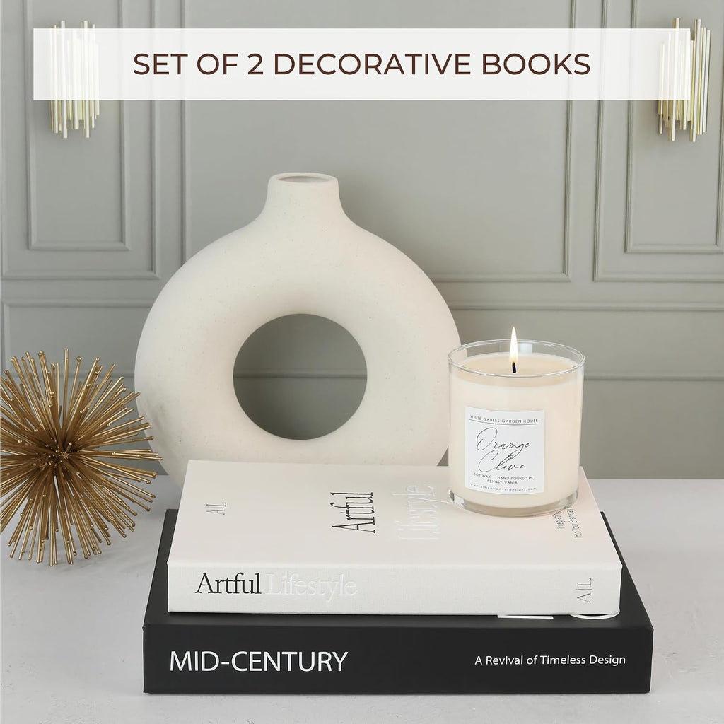 Aesthetic Decorative Books Set of 2 - Stylish Boxes for Coffee Table Decor | Stylish Modern Home Decoration for Your