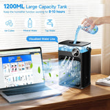 Portable Air Conditioners, 4 in 1 Evaporative Air Cooler with 1200ML Tank, Queit Cooling Fan with Remote Control, 2