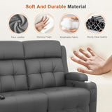 RV Loveseat Recliner Sofa, Massage Wall Hugger Recliners Couch with USB Port, Side Pockets, Cup Holders