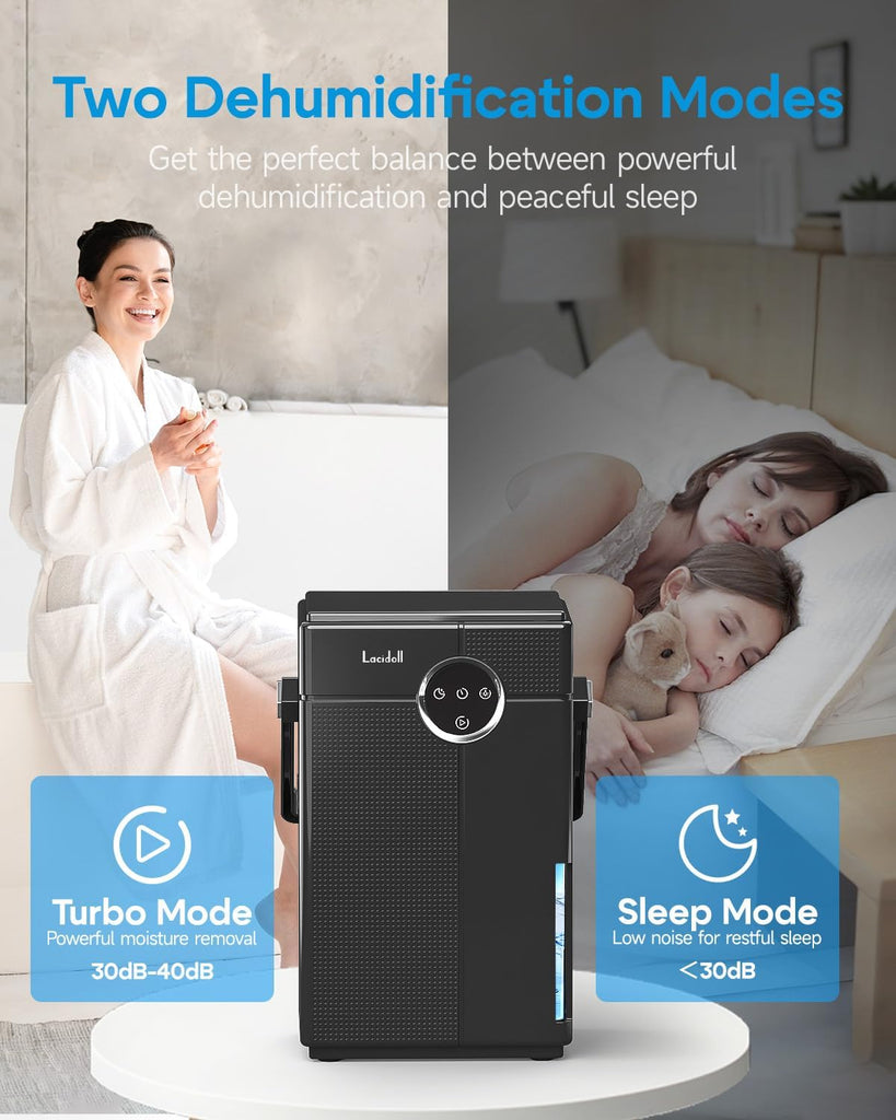 Small Dehumidifier with Drain Hose, Portable Dehumidifier for Bathroom