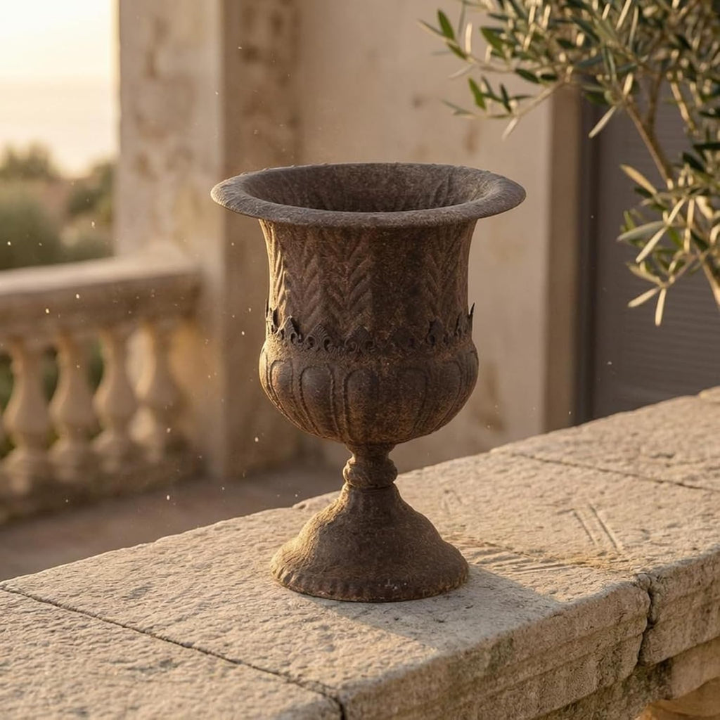 Outdoor Trophy Planter Urn Planter Pedestal Planter Pedestal Vase Garden Urn with Wide Flared Opening Narrow Neck and