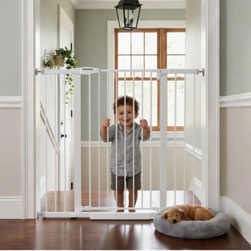 36" Extra Tall Baby Gate for Stairs, 29.7-48" Wide Dog Gate for Doorways, Walk Thru Pet Safety Gate for Indoor
