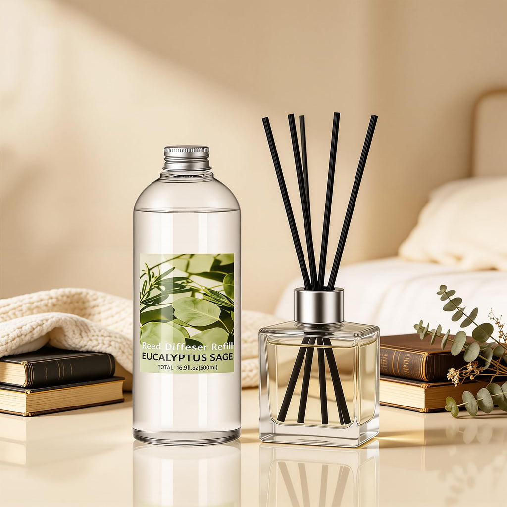 Reed Diffuser Refill, Eucalyptus & Sage Scent Diffuser 16.9 Fl Oz