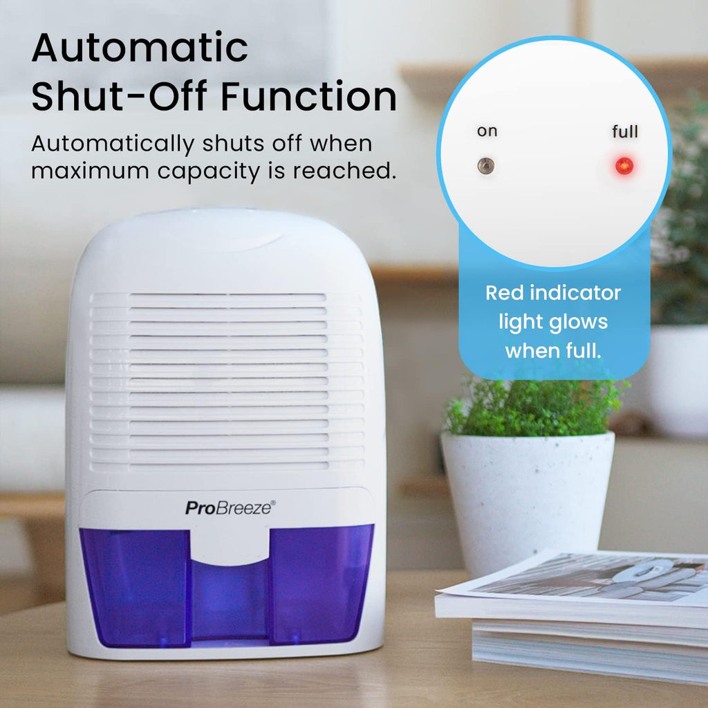 Electric Mini Dehumidifier, 2200 Cubic Feet (250 sq ft), Compact and Portable for High Humidity in Home, Kitchen