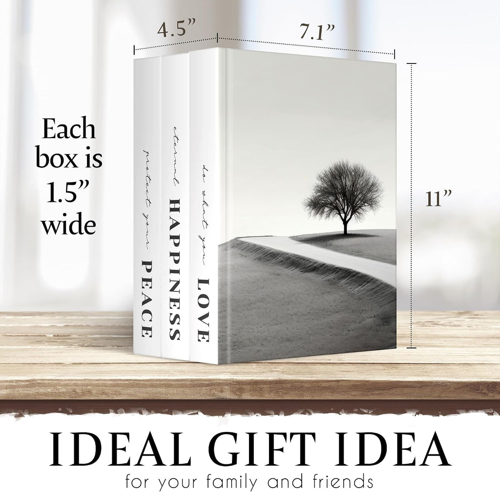 3 Pieces Fake Coffee Table Books Decor, Decorative Books with Hidden Storage, Aesthetic Bookshelf Decor , with unique