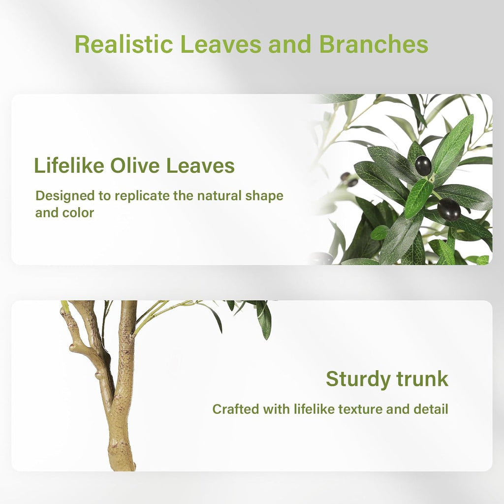 7ft Olive Trees Artificial Indoor with Planter Decor