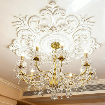 28" Large PU Ceiling Medallion Combination Decorative - 28 inch Classic French Chandelier Base Cover