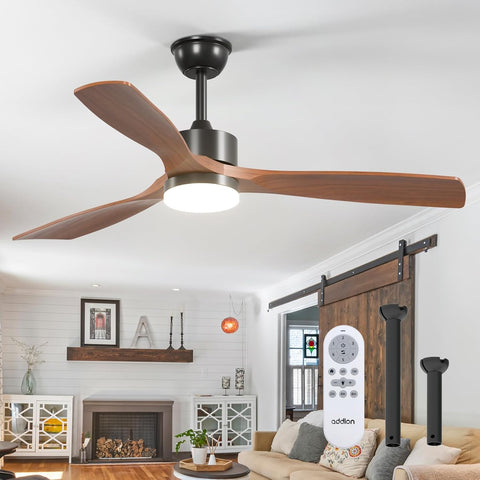 52 inch Ceiling Fans with Lights and Remote Control, Reversible, 3 Wood Blades, 6 Speeds, 5CCT Dimmable, Noiseless, Indoor/Outdoor Black Walnut Ceiling Fan for Bedroom Living Room Gazebo Patio A103-B0DY7M989Q