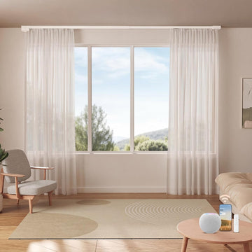 M1 No-Cut Telescopic Motorized Curtain Track, Apple Home Certified Matter Smart Curtain System, Works with