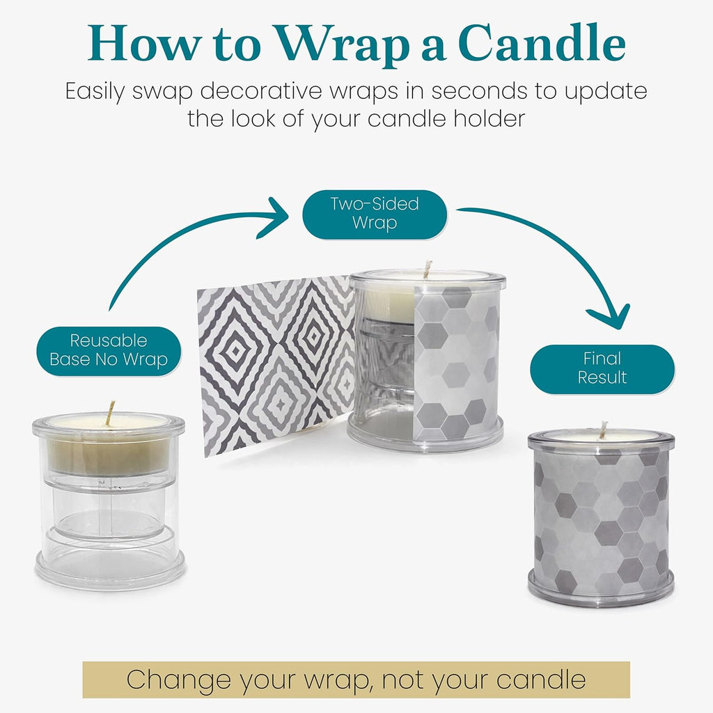 Decorative Candle Holder Set of 3, Table Centerpiece Candle Decor Decor Candles, Reusable Pillar Candle Alternative