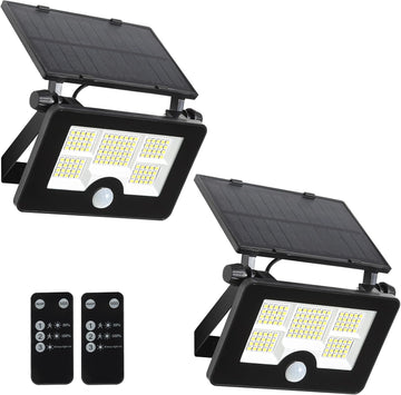 Solar Flood Light, 122 LEDs Bright Motion Sensor Outdoor Lights, Dusk-to-Dawn Solar Powered Security Light for Yard