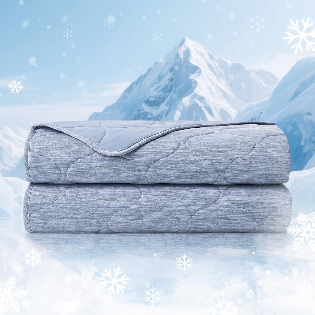 Cooling Dual-Sided Blanket for Hot Sleepers, Q-Max>0.46 Lightweight Soft Breathable Bed Blanket, Double Side Cooling