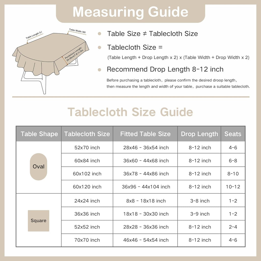 Shiny Oval Jacquard Tablecloth 60 x 102 Inch Beige Floral Countryside Leaves Damask Patterns Table C