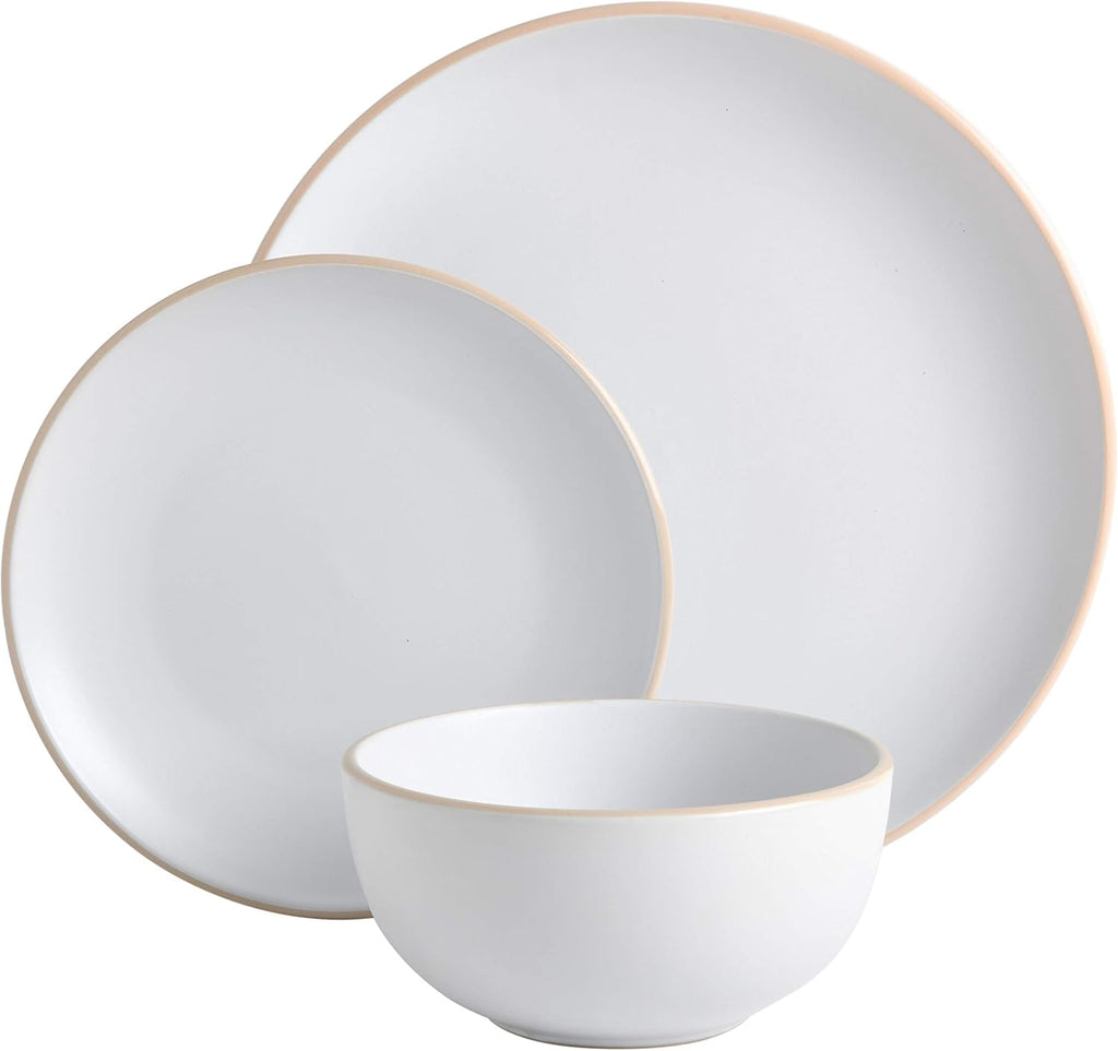 Rockaway 12-Piece Round Stoneware Dinnerware Set, Service for 4
