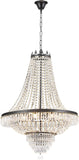 Crystal Chandelier, 9-Light French Empire Country Foyer Chandelier Pendant, Hanging Ceiling Lighting Fixture for Dining Living Room Bedroom Kitchen, W 24'' x H 30'', Black A108-B0BJFB5D36