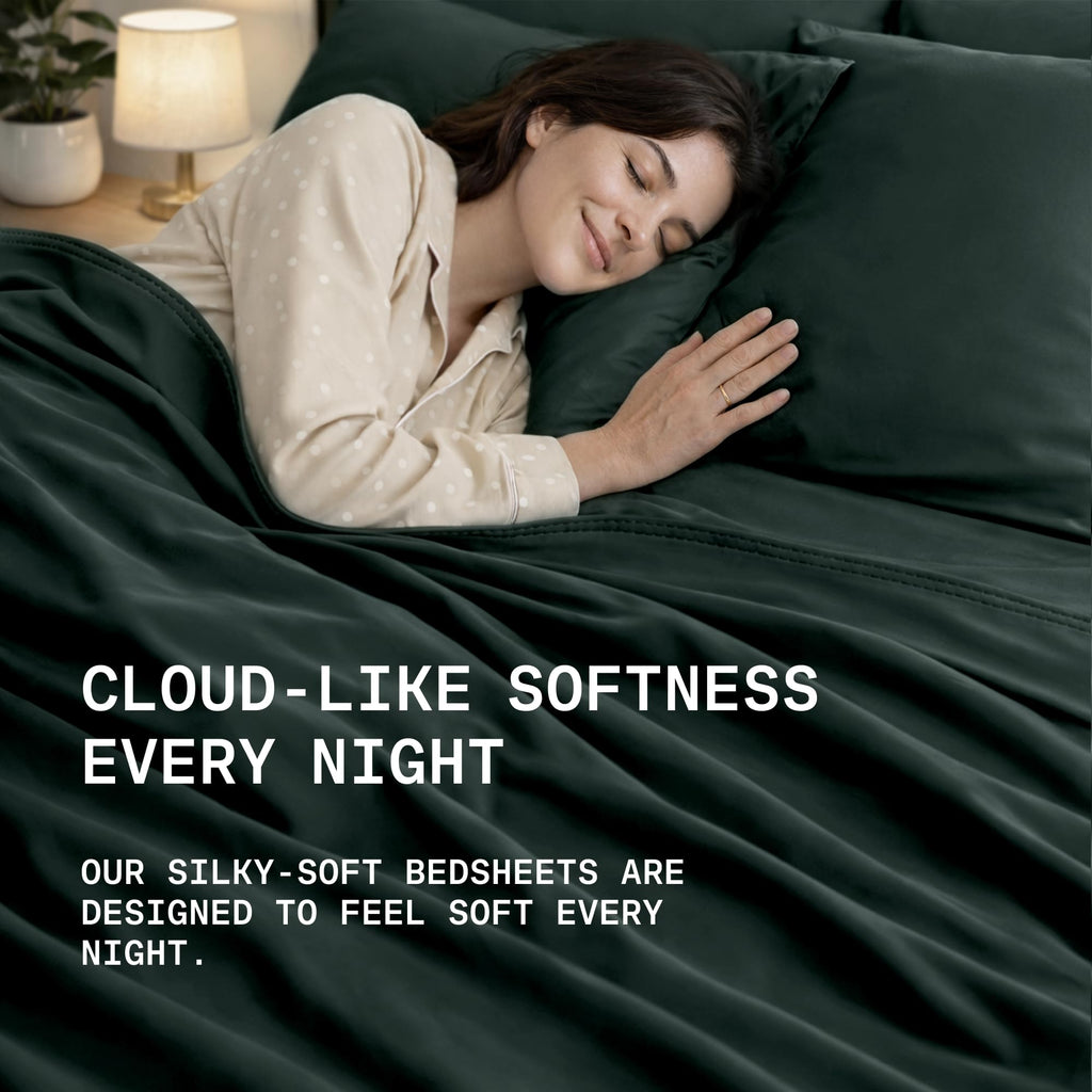 Sheets Set King Size - Silky Soft & Cooling - Dark Gray